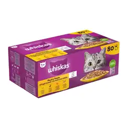 Pets Place Whiskas Selectie In Gelei Maaltijdzakjes - Kattenvoer - Gevogelte 80x85 g aanbieding