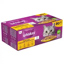 Pets Place Whiskas Selectie In Gelei Maaltijdzakjes - Kattenvoer - Gevogelte 80x85 g aanbieding