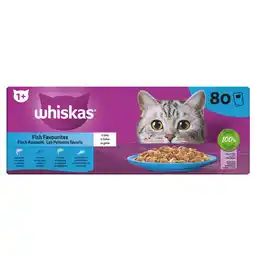 Pets Place Whiskas Selectie In Gelei Maaltijdzakjes - Kattenvoer - Vis 80x85 g aanbieding