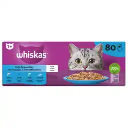 Pets Place Whiskas Selectie In Gelei Maaltijdzakjes - Kattenvoer - Vis 80x85 g aanbieding