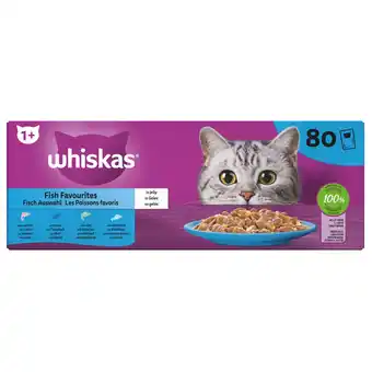 Pets Place Whiskas Selectie In Gelei Maaltijdzakjes - Kattenvoer - Vis 80x85 g aanbieding