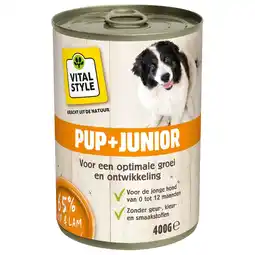 Pets Place Vitalstyle Blik Vitaal Vlees Junior - Hondenvoer - 400 g aanbieding