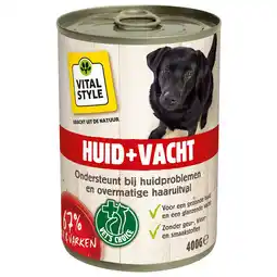 Pets Place Vitalstyle Blik Huid + Vacht - Hondenvoer - Kip Varken 400 g aanbieding
