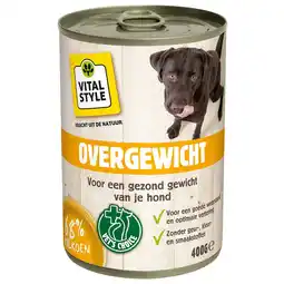 Pets Place Vitalstyle Blik Vitaal Vlees Overgewicht - Hondenvoer - 400 g aanbieding