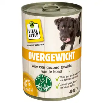 Pets Place Vitalstyle Blik Vitaal Vlees Overgewicht - Hondenvoer - 400 g aanbieding