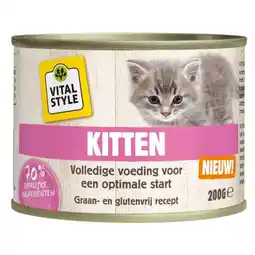 Pets Place Vitalstyle Kitten - Kattenvoer - Rund Kip Kruiden 200 g aanbieding