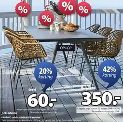 Jysk JUTLANDIA FAUSING tafel aanbieding