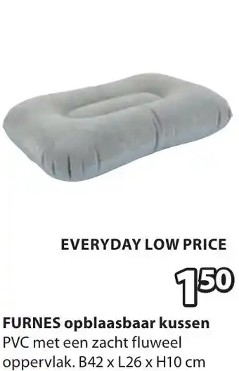 Jysk FURNES opblaasbaar kussen aanbieding