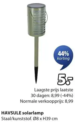 Jysk HAVSULE solarlamp aanbieding
