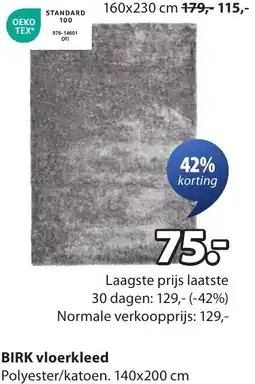 Jysk BIRK vloerkleed aanbieding