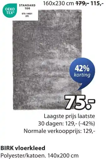 Jysk BIRK vloerkleed aanbieding