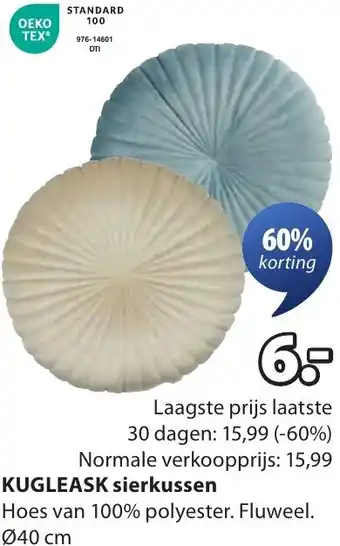 Jysk KUGLEASK Sierkussen aanbieding