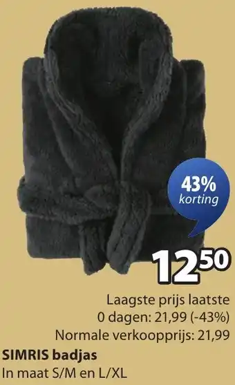 Jysk SIMRIS badjas aanbieding