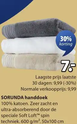 Jysk SORUNDA handdoek aanbieding