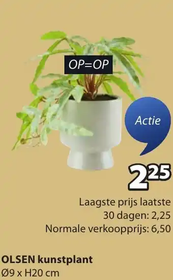 Jysk OLSEN kunstplant aanbieding