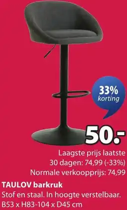 Jysk TAULOV barkruk aanbieding