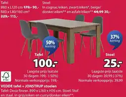 Jysk VEDDE tafel aanbieding