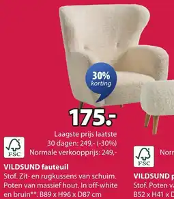 Jysk VILDSUND fauteuil aanbieding