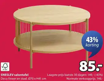 Jysk SNESLEV salontafel aanbieding
