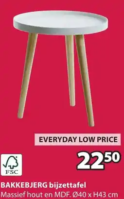 Jysk BAKKEBJERG bijzettafel aanbieding