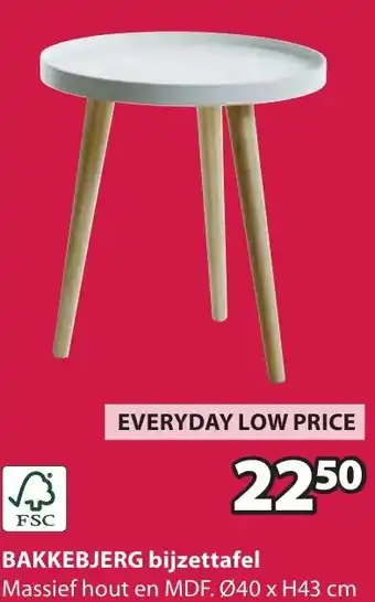 Jysk BAKKEBJERG bijzettafel aanbieding