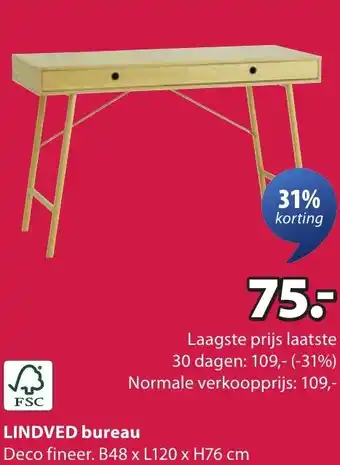 Jysk LINDVED bureau aanbieding