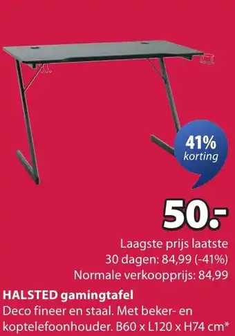 Jysk HALSTED gamingtafel aanbieding