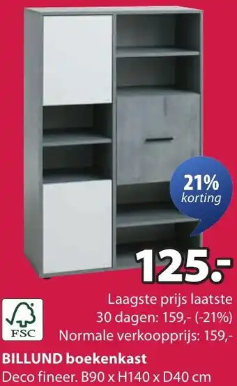 Jysk BILLUND boekenkast aanbieding