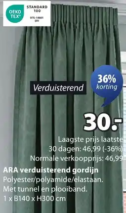 Jysk ARA verduisterend gordijn aanbieding