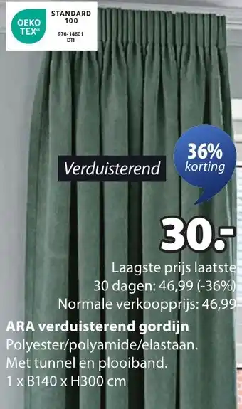 Jysk ARA verduisterend gordijn aanbieding