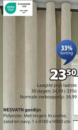 Jysk NESVATN gordijn aanbieding