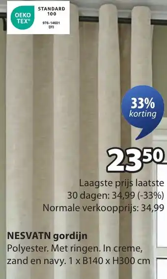 Jysk NESVATN gordijn aanbieding