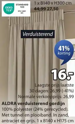 Jysk ALDRA verduisterend gordijn aanbieding