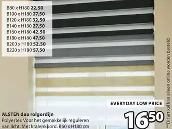 Jysk ALSTEN duo rolgordijn aanbieding