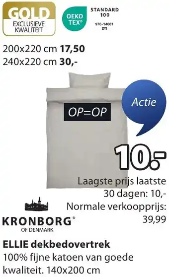 Jysk KRONBORG ELLIE dekbedovertrek aanbieding