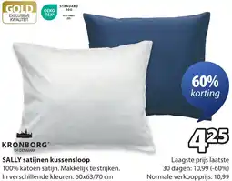 Jysk KRONBORG SALLY satijnen kussensloop aanbieding