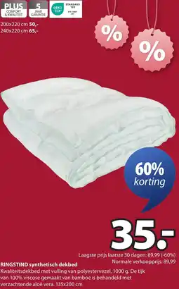Jysk RINGSTIND synthetisch dekbed aanbieding