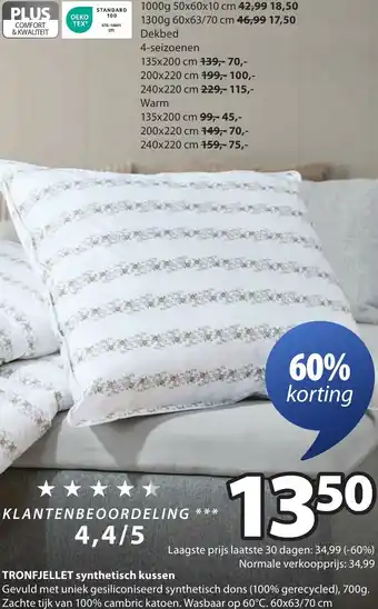 Jysk TRONFJELLET synthetisch kussen aanbieding