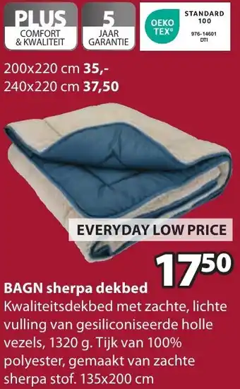 Jysk BAGN sherpa dekbed aanbieding