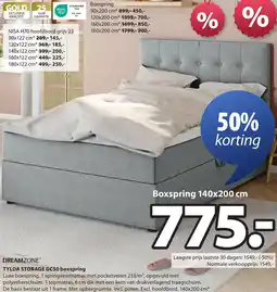 Jysk DREAMZONE TYLDA STORAGE GC50 boxspring aanbieding