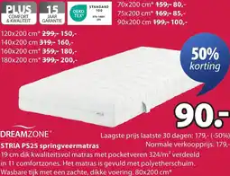 Jysk DREAMZONE STRIA PS25 springveermatras aanbieding