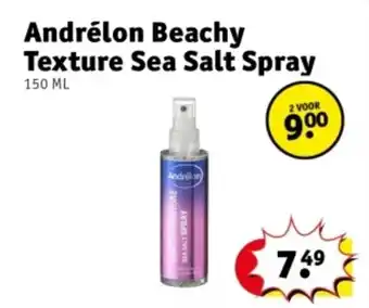 Kruidvat Andrélon Beachy Texture Sea Salt Spray aanbieding