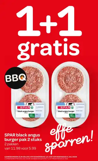 Spar SPAR black angus burger aanbieding