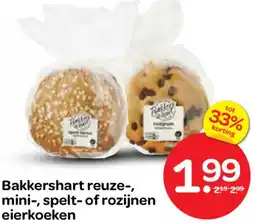 Spar Bakkershart reuze, mini, spelt of rozijnen eierkoeken aanbieding