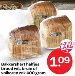 Spar Bakkershart halfjes brood wit, bruin of volkoren aanbieding