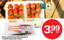 Spar SPAR varkenshaas saté, kipsaté of shaslick spies aanbieding