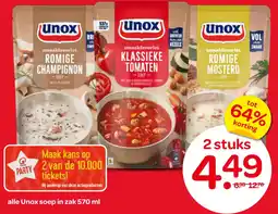 Spar Alle Unox soep aanbieding