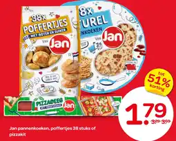 Spar Jan pannenkoeken, poffertjes 38 stuks of pizzakit aanbieding