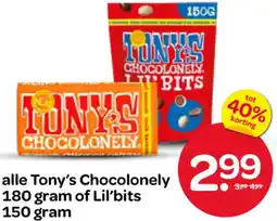 Spar Alle Tony's Chocolonely of Lil'bits aanbieding