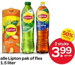Spar Alle Lipton pak of fles aanbieding